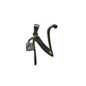 Silver Initial 'N' Pendant